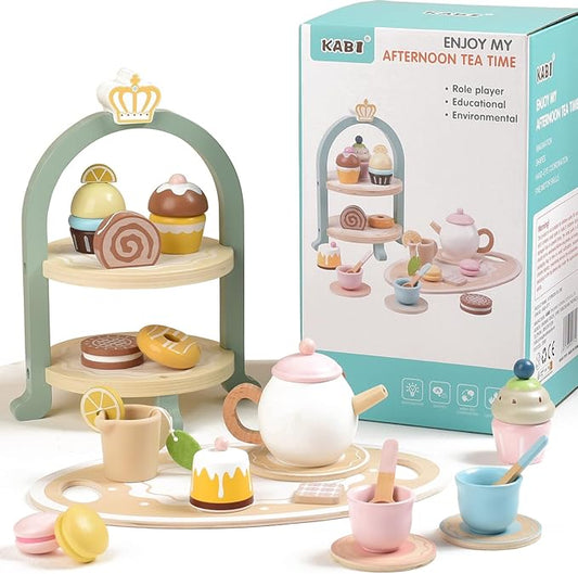Wooden Tea Time Pretend Play Set – Social, Language & Life Skills Learning