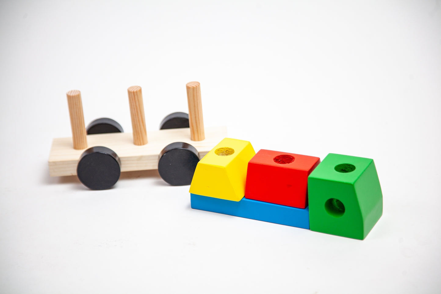 Small Wooden Toy Truck with Building Blocks – Build, Move & Imagine the Balvatika Way