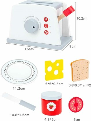 Wooden Toaster Pretend Play Toy | Montessori Practical Life Play (Ages 3–6 Years)