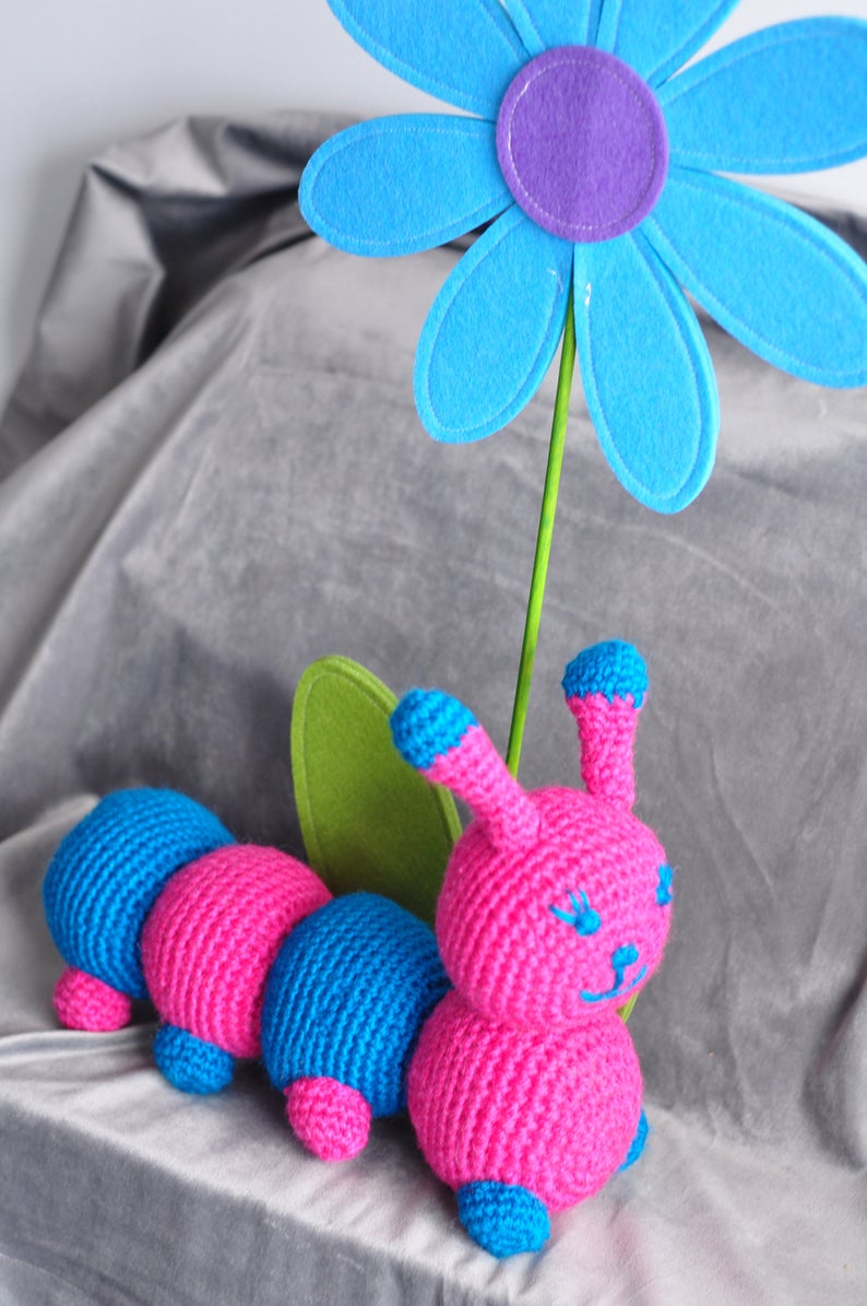 Knitted Caterpillar Crochet Toy 7