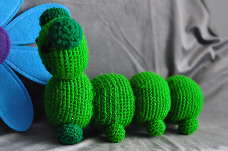Knitted Caterpillar Crochet Toy 3