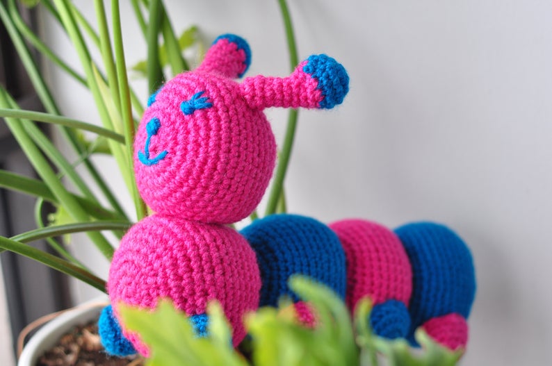 Knitted Caterpillar Crochet Toy 9