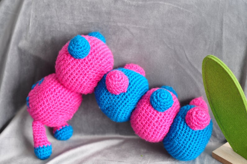 Knitted Caterpillar Crochet Toy 10