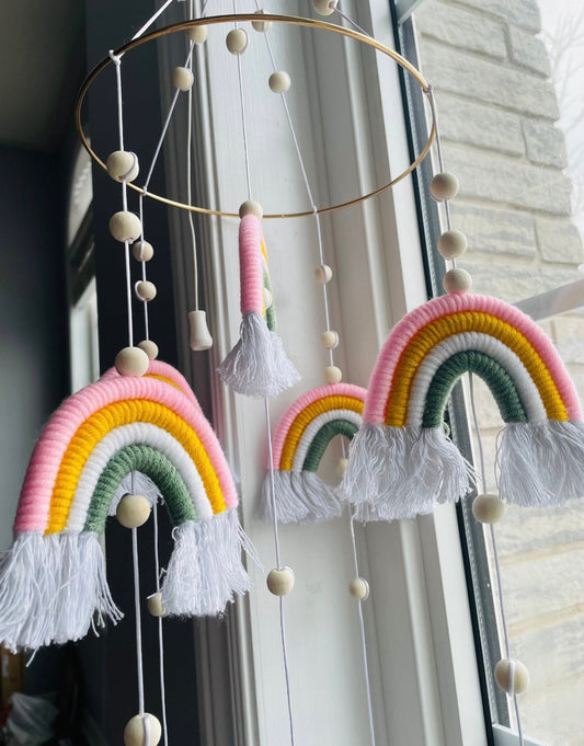 RAINBOW MACRAME MOBILE