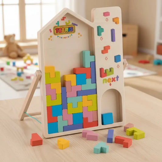 STEM Wooden Tangram & Pattern Puzzle Board – Problem Solving Learning Toy (3+ Years)