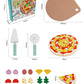 Wooden Pizza Pretend Play Set with Toppings & Accessories – Montessori Kitchen Role Play Toy