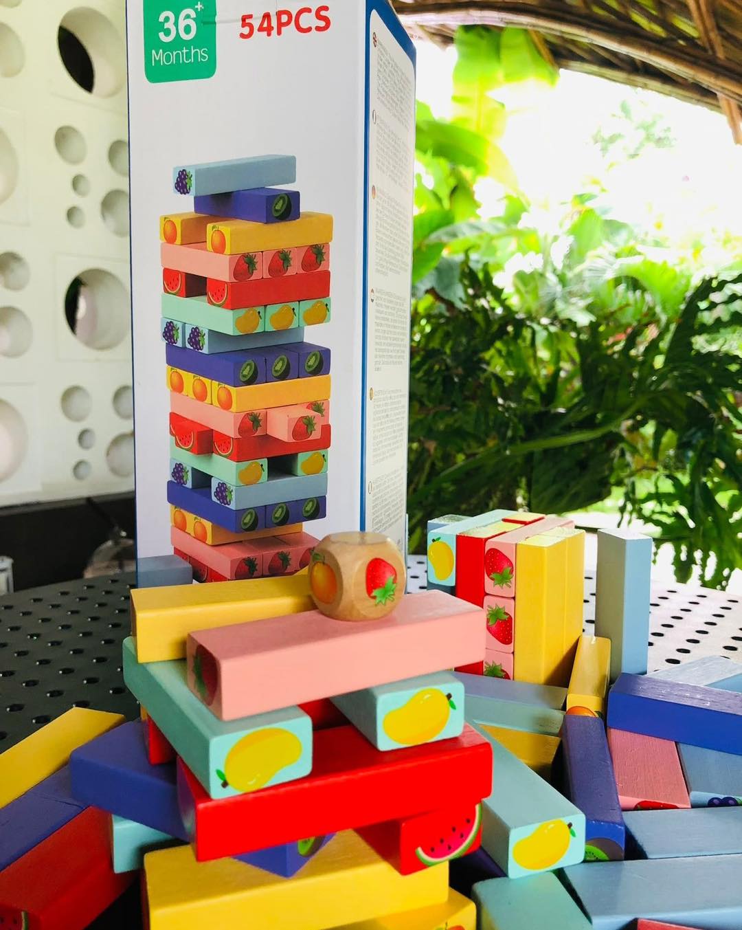 54-Piece Wooden Balancing Blocks Stacking Game – STEM Educational Toy