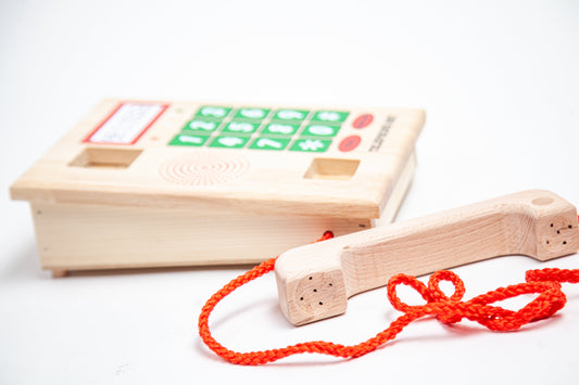 WOODEN TOY TRADITIONAL TELEPHONE -PRETEND PLAY TOYS