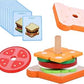 STEM Wooden Burger & Sandwich Stacking Toy – Pretend Play Learning Set (3+ Years)