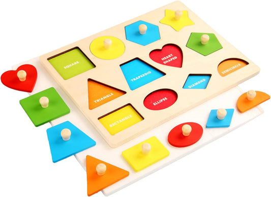 Montessori Wooden Shape Peg Puzzle