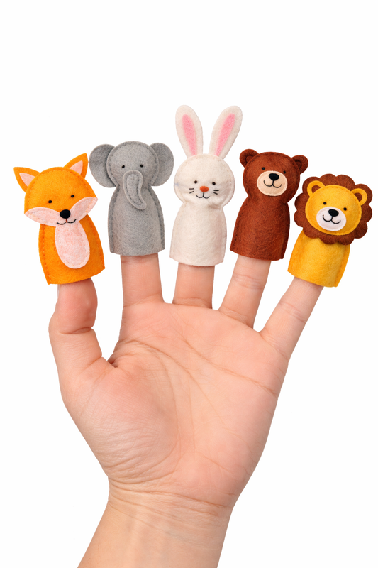Wild Animals Finger Puppets (Set of 5)