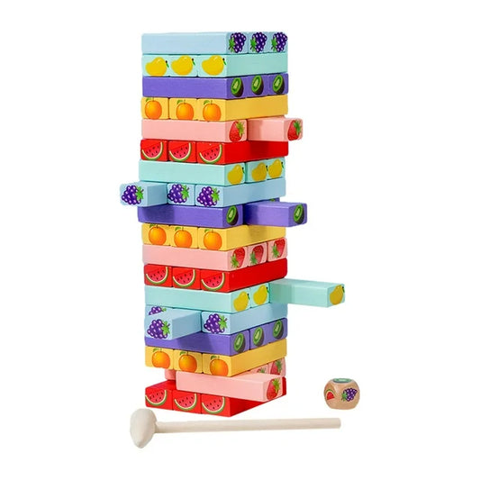 54-Piece Wooden Balancing Blocks Stacking Game – STEM Educational Toy