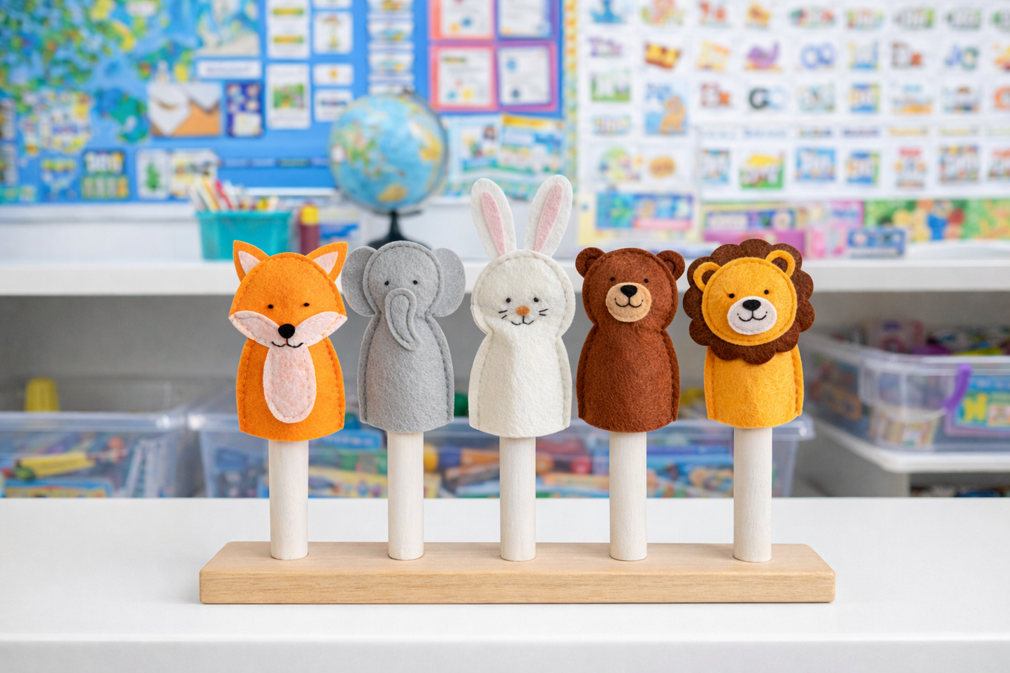 Wild Animals Finger Puppets (Set of 5)