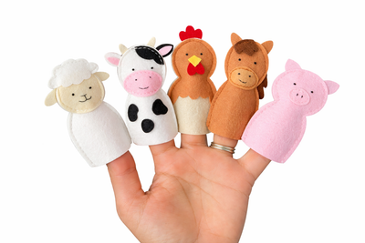 Farm Animal Finger Puppets (Set of 5)