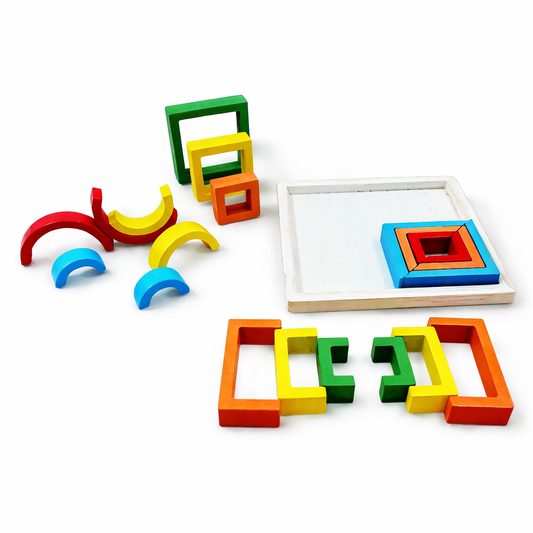 Wooden Multi-Shape & Colour Matching Puzzle – Foundational Cognitive Development Toy