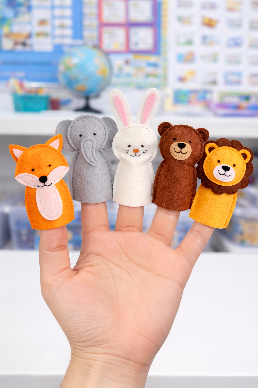 Wild Animals Finger Puppets (Set of 5)