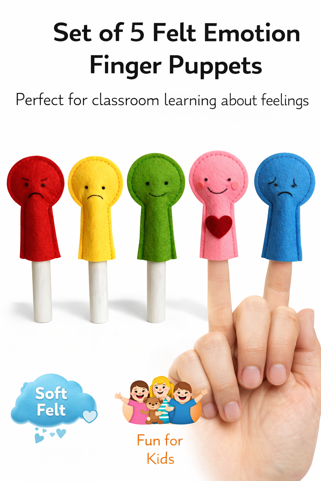 Emotions Finger Puppets (Set of 5)