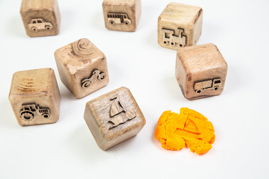 Wooden Clay Stamps – Vehicles & Transport Set