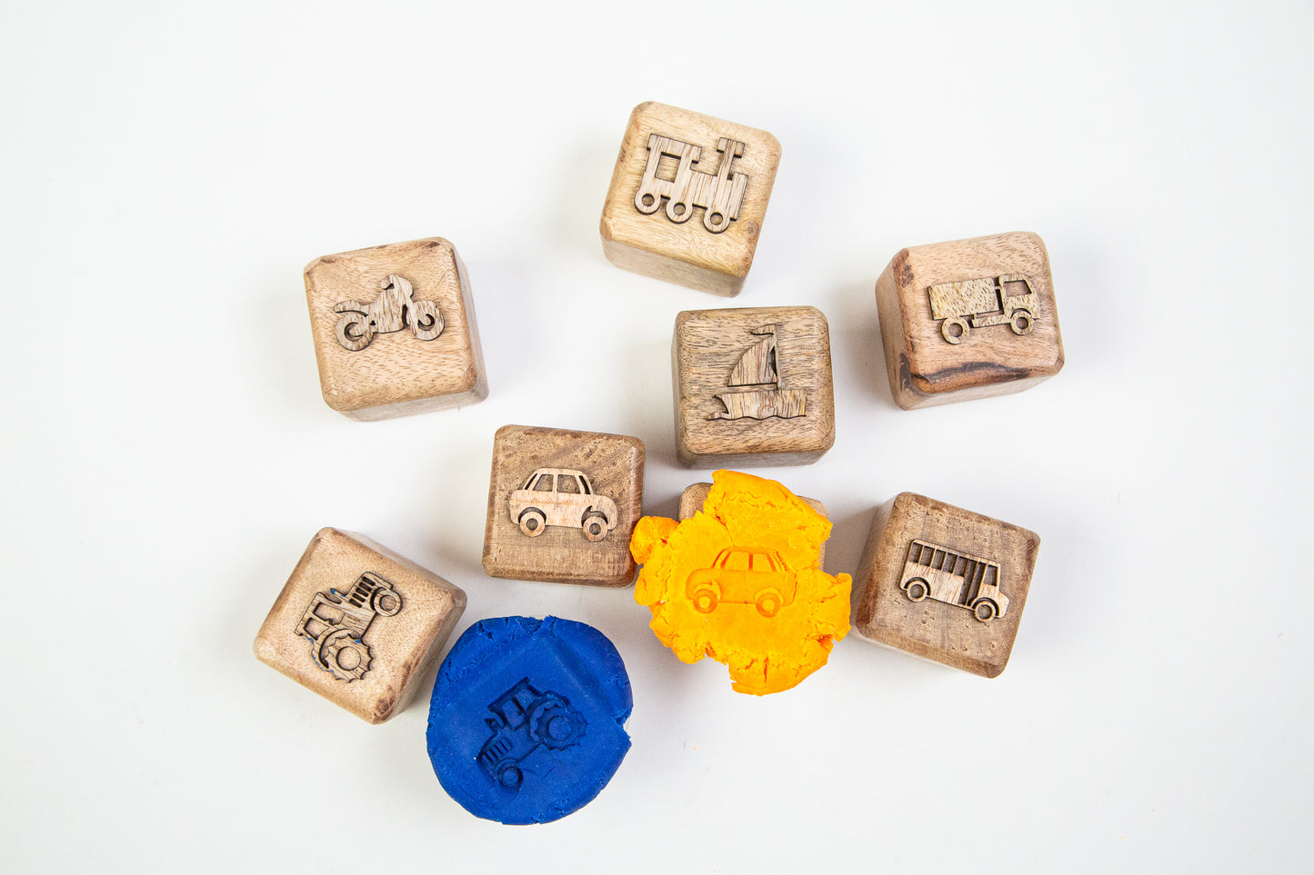 Wooden Clay Stamps – Vehicles & Transport Set