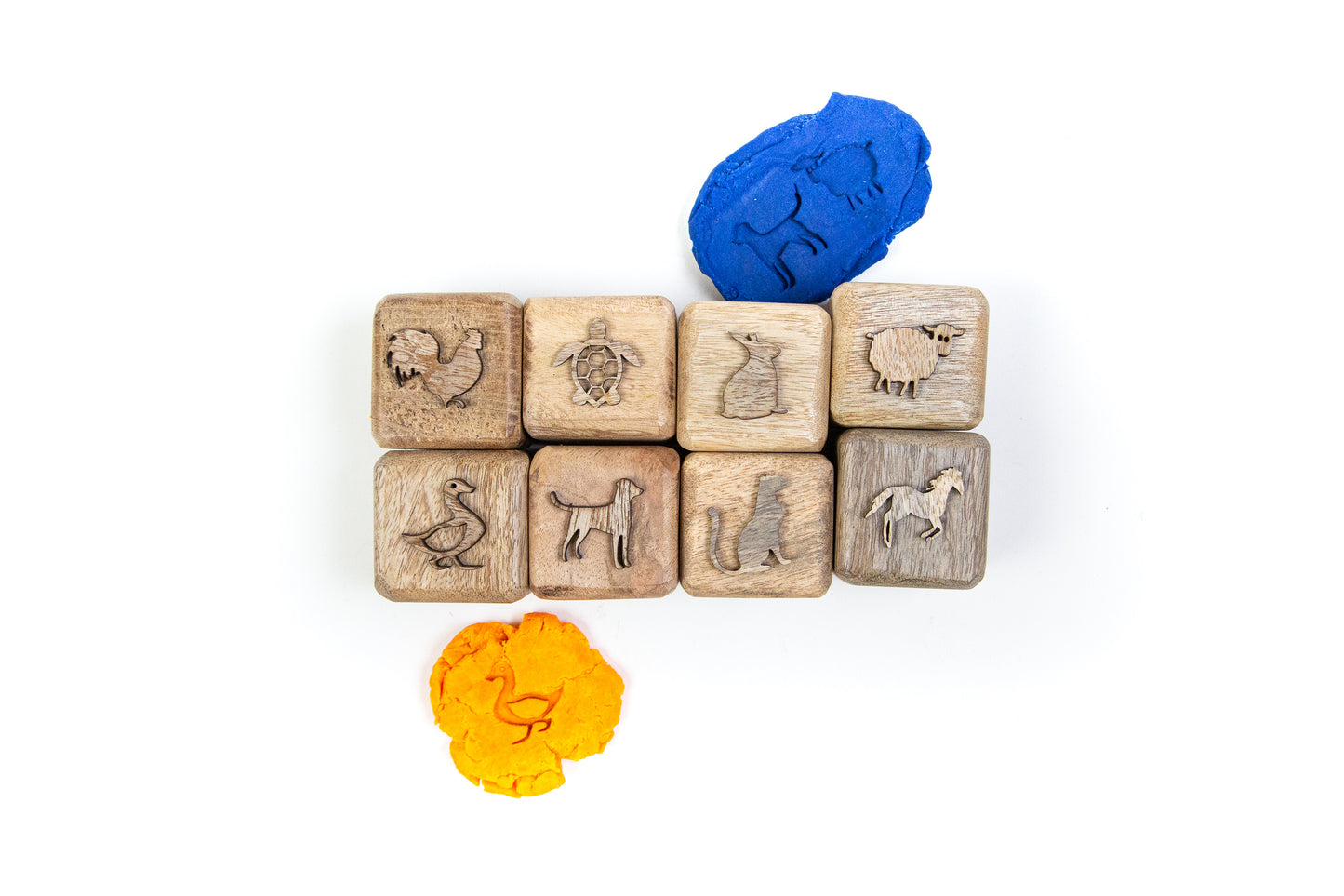 Wooden Clay Stamps – Animal Imprint Set