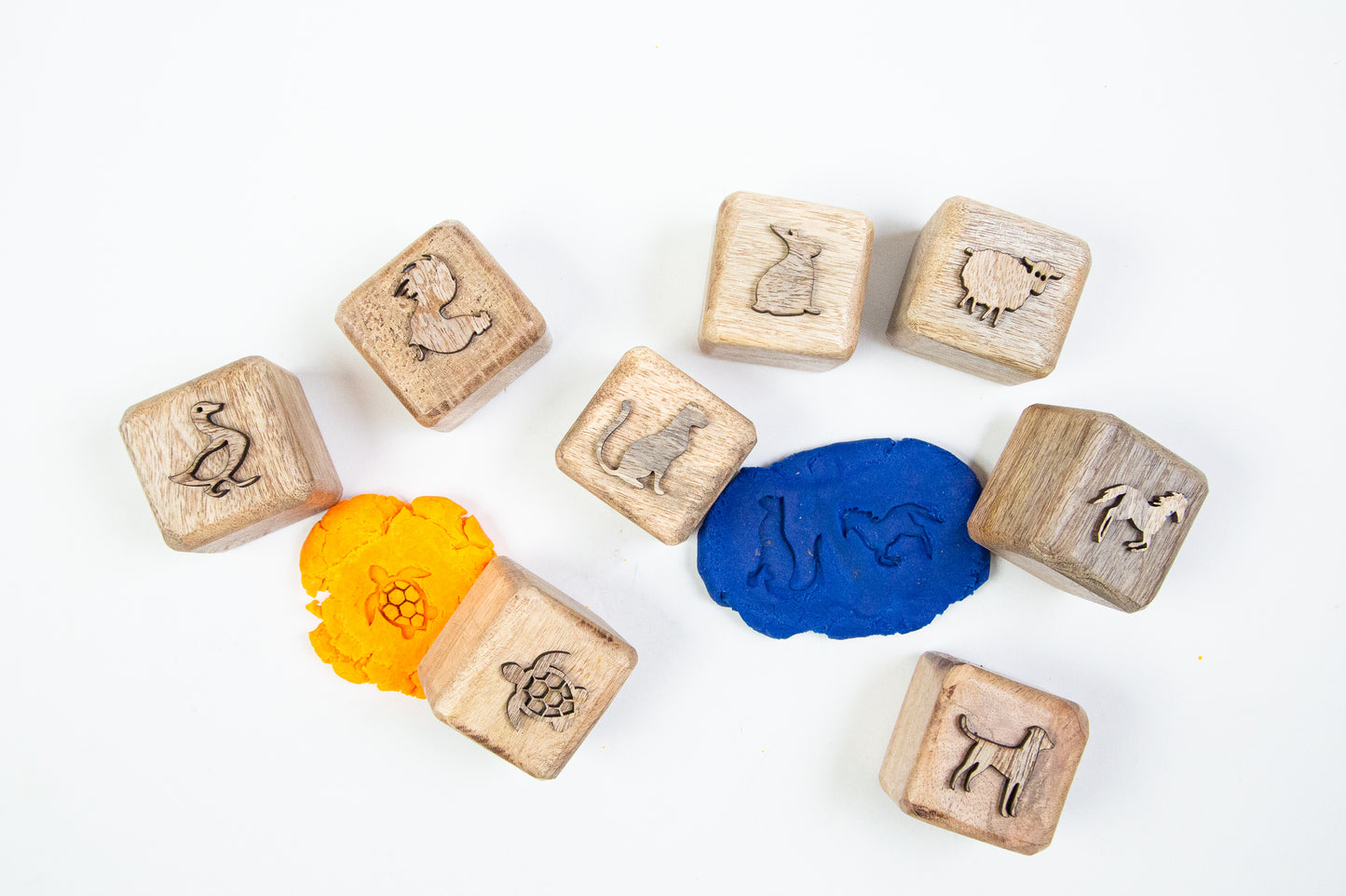 Wooden Clay Stamps – Animal Imprint Set