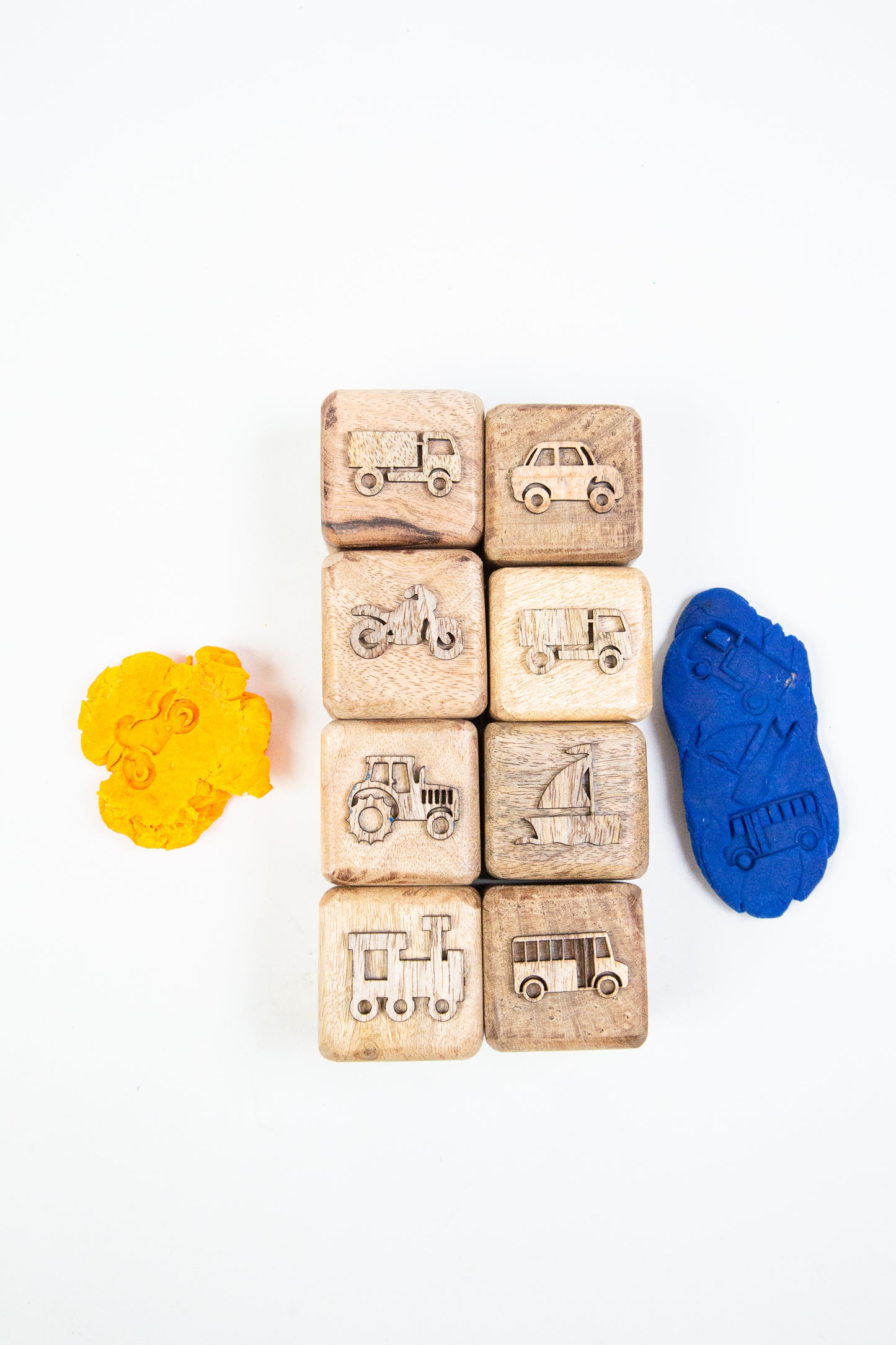 Wooden Clay Stamps – Vehicles & Transport Set