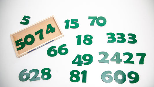 Wooden Number set ,3 pieces of each number,0 to 9 blocks