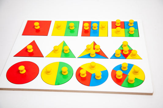 WOODEN FRACTION PUZZLE TRAY-MATH EDUCATIONAL TOYS