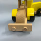 WOODEN TOY TRUCK WITH WAGON ,YELLOW CONSTRUCTION TOY TRUCK