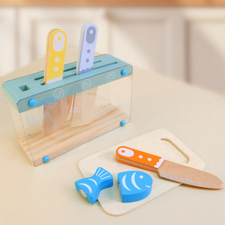 Wooden Pretend Play Kitchen Accessories Set – Montessori Role Play Toy