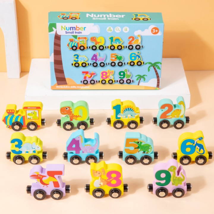 Wooden Animal Number Train – Early Learning Pull-Along Toy (2+ Years)