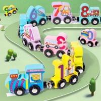 Wooden Animal Number Train – Early Learning Pull-Along Toy (2+ Years)