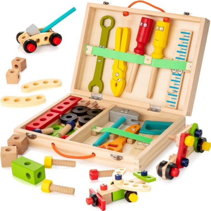 Wooden Tool Set for Kids – Pretend Play Construction Toy (3+ Years)