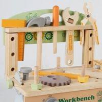 Kids Tool Bench Set, Wooden Tool Workbench for Toddlers