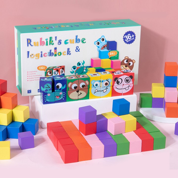 STEM Wooden Logic Cube & Building Block Set (36+ Months)