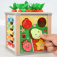 6-in-1 Wooden Montessori Activity Cube – Early Learning Toy for Babies & Kids
