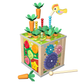 6-in-1 Wooden Montessori Activity Cube – Early Learning Toy for Babies & Kids
