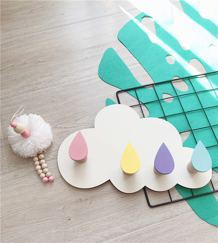 WOODEN HANGERS -CLOUD & RAINDROPS