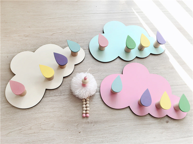 WOODEN HANGERS -CLOUD & RAINDROPS