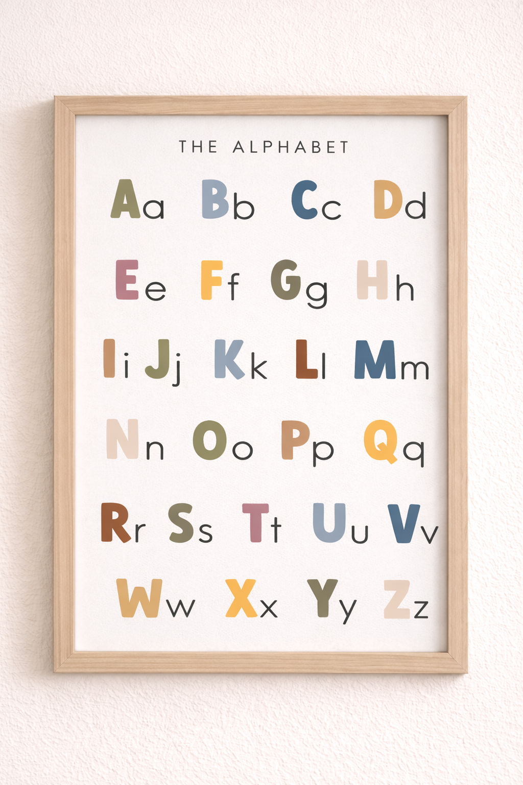 Alphabet framed Poster (A–Z) – Uppercase & Lowercase Letters Chart