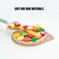 Wooden Pizza Pretend Play Set with Toppings & Accessories – Montessori Kitchen Role Play Toy