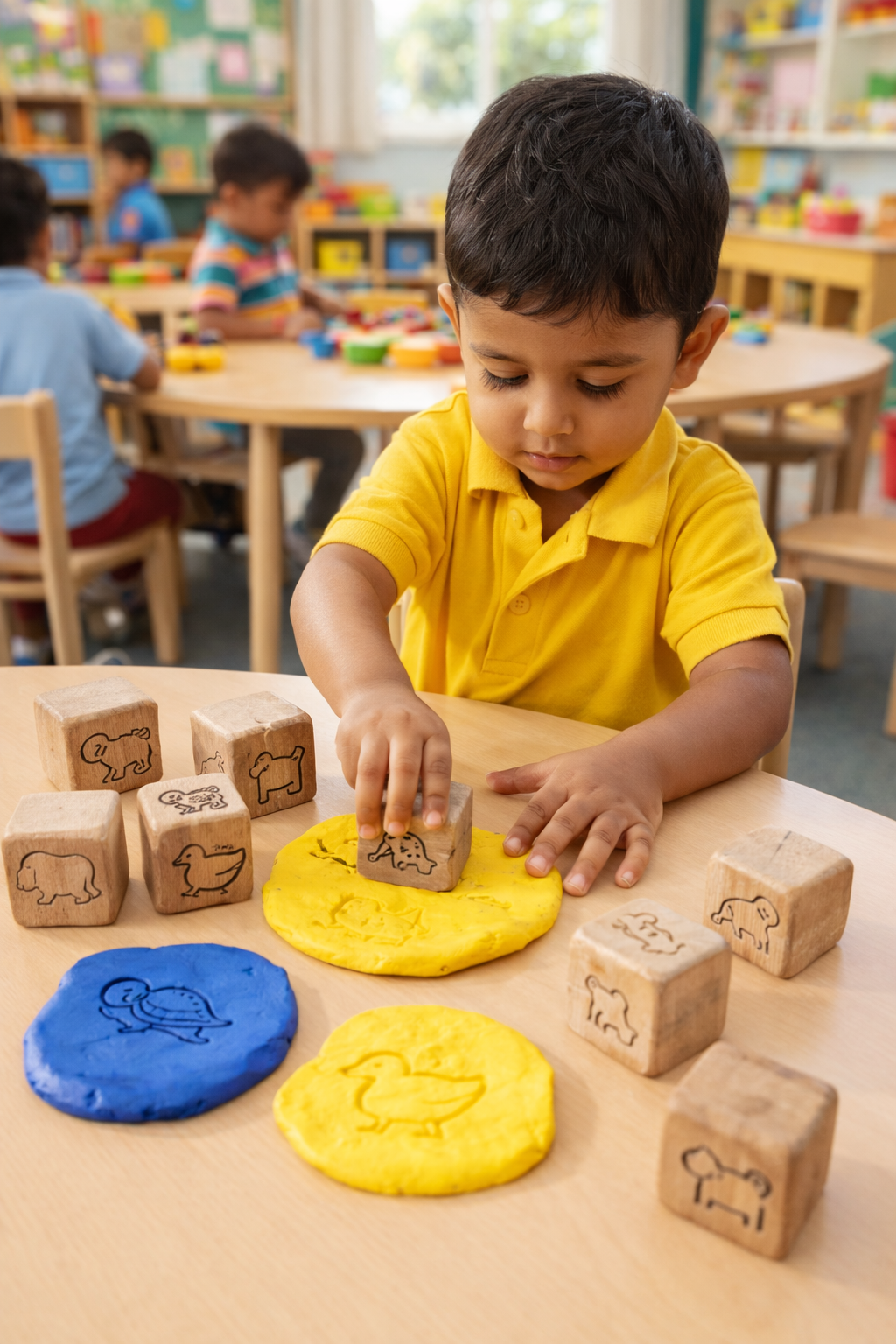 Wooden Clay Stamps – Animal Imprint Set