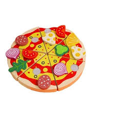 Wooden Pizza Pretend Play Set with Toppings & Accessories – Montessori Kitchen Role Play Toy