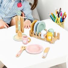 WOODEN TABLEWARE SET - PRETEND PLAY