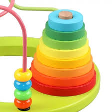 Beads Around The Tower With Stacker – Montessori-Inspired Learning Toy
