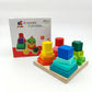 Wooden Geometric Four-Column Shape Sorting & Stacking Board