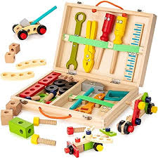 Wooden Tool Set for Kids – Pretend Play Construction Toy (3+ Years)