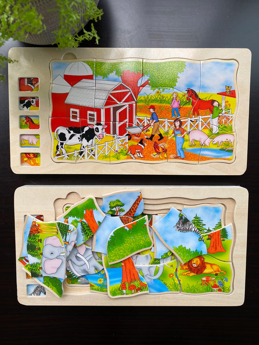 Wild Animals and Farm Animals Puzzles 1