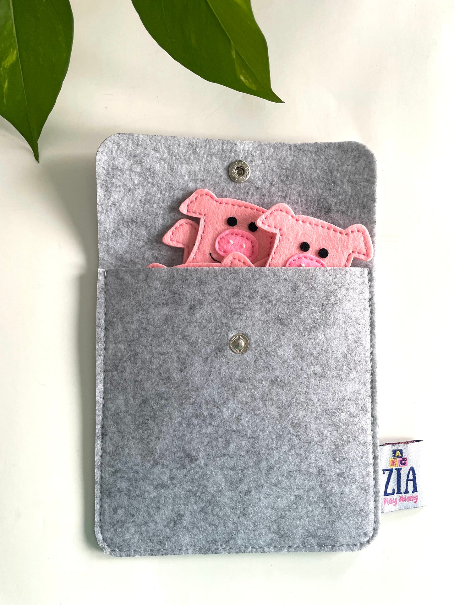 Storage bag for pig puppets