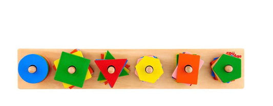 Wooden Shape Stacker – Explore Shapes, Colors & Spatial Skills Through Play